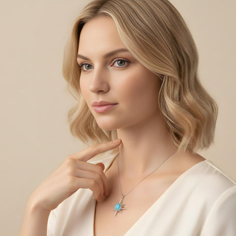 14K Gold Polar Star Necklace - 12-24 in M.0569