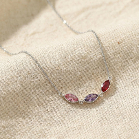 14K Gold Marquise Birthstone Necklace - 12-24 in M.0617