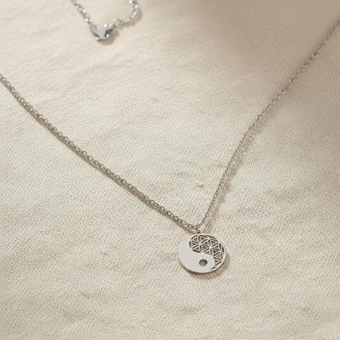 14K Gold Flower of Life Yinyang Necklace - 12-24 in M.0485