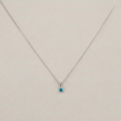 14K Gold Evil Eye Necklace - 12-24 in M.0484