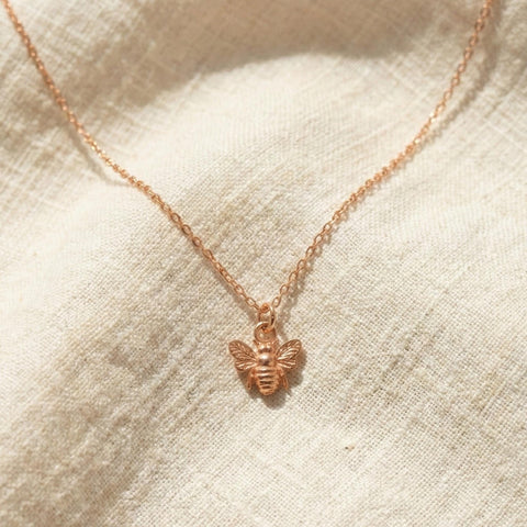 14K Gold Bee Necklace - 12-24 in M.0452