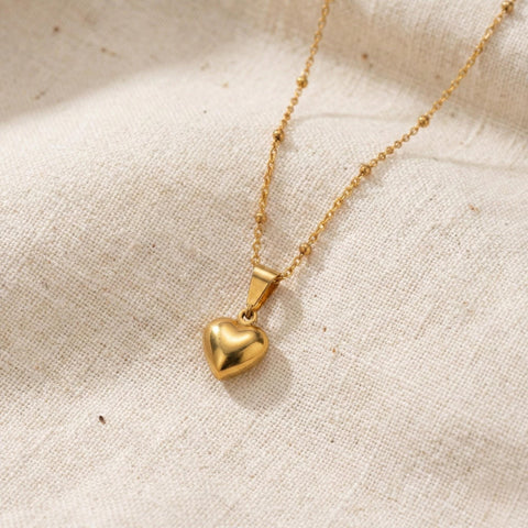 14K Gold Bubble Heart Necklace - 12-24 in M.0521