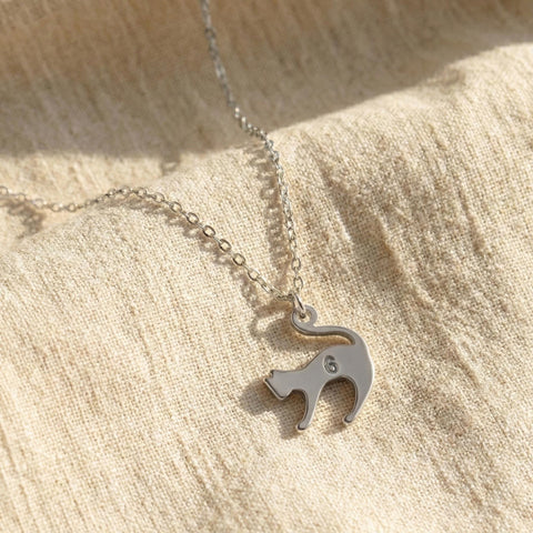 14K Gold Letter Cat Necklace M.0438