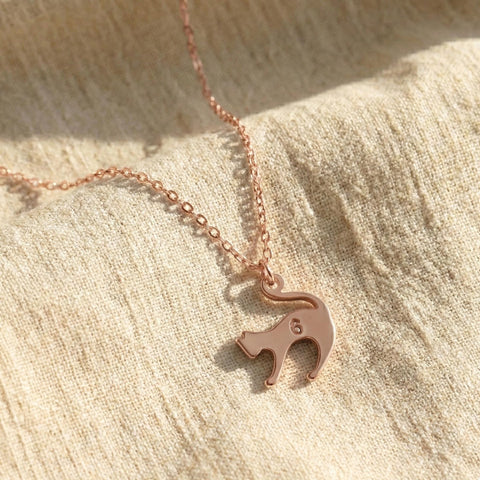 14K Gold Letter Cat Necklace M.0438