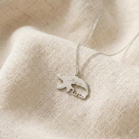 14K Gold Mama Bear Necklace - 12-24 in M.0434