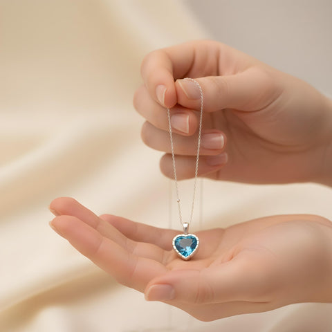 14K Gold Heart Birthstone Necklace - 12-24 in M.0426