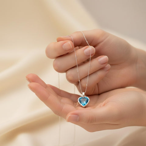 14K Gold Heart Birthstone Necklace - 12-24 in M.0426