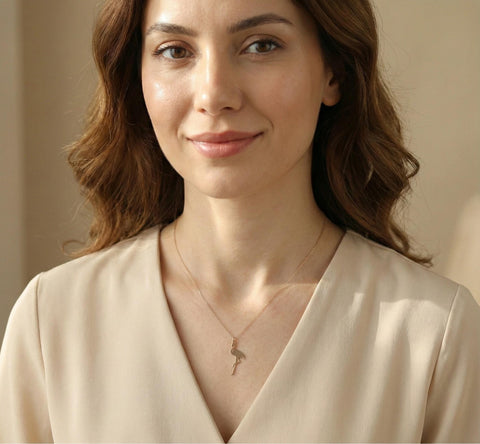 14K Gold Flamingo Necklace - 12-24 in M.0415