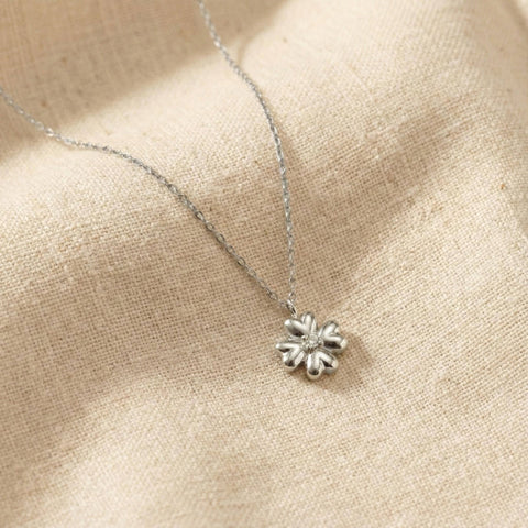 14K Gold Heart Clover Necklace with Birth Stone - 12-24 in M.0510