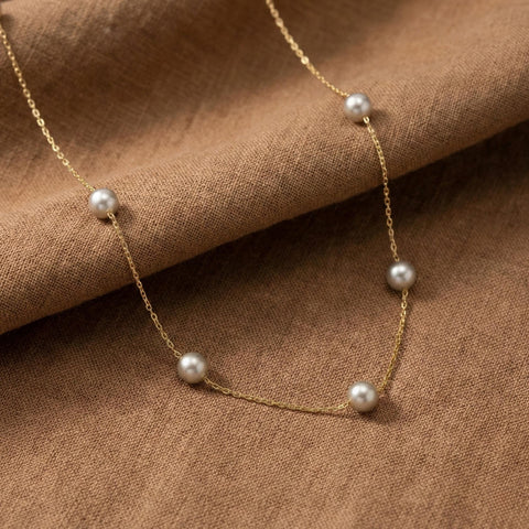 14K Gold Pearl Necklace - 12-24 in M.0497