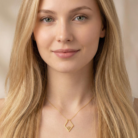 14K Gold Ring Holder Birth Flower Necklace - 12-24 in M.0612