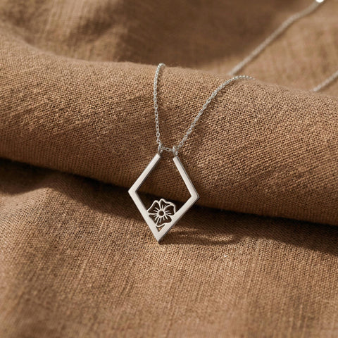 14K Gold Ring Holder Birth Flower Necklace - 12-24 in M.0612