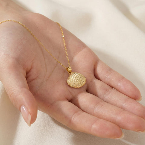 3D Deniz Kabuğu Kolye | 14 Ayar Altın Deniz Kabuğu Kolye | 14 Ayar Altın Kaplama Kolye Ucu | Okyanus Takıları | 925 Ayar Gümüş Deniz Kabuğu Kolye Ucu M.513