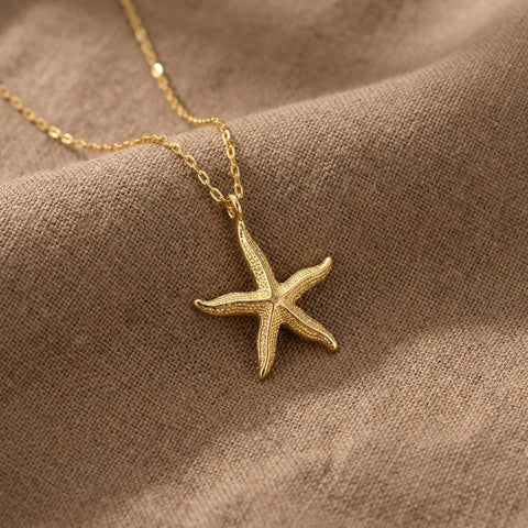 14K Gold Starfish Necklace - 12-24 in M.0511