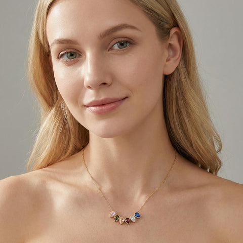 14K Gold Drop Birthstone Necklace - 12-24 in M.0155