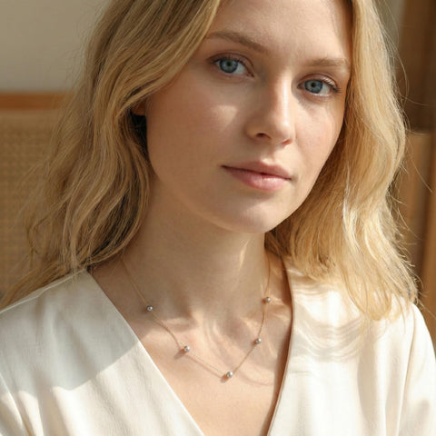 14K Gold Pearl Necklace - 12-24 in M.0497