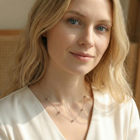 14K Gold Pearl Necklace - 12-24 in M.0497