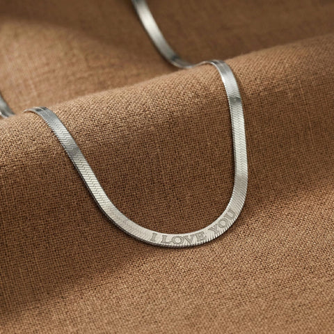 14K Gold Herringbone Chain Necklace - 12-24 in M.0064