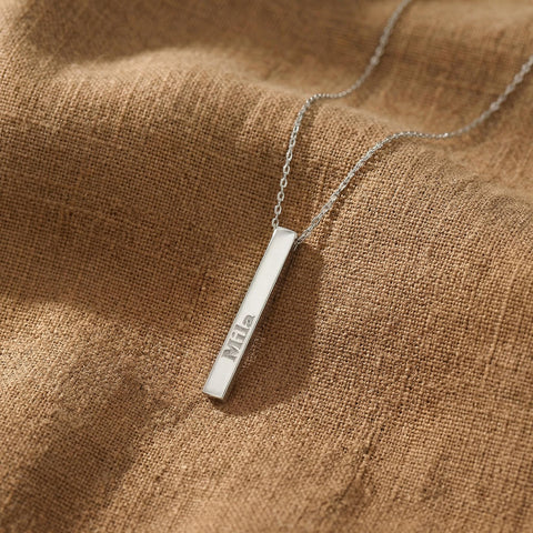14K Gold 3D Bar Necklace - 12-24 in M.0199
