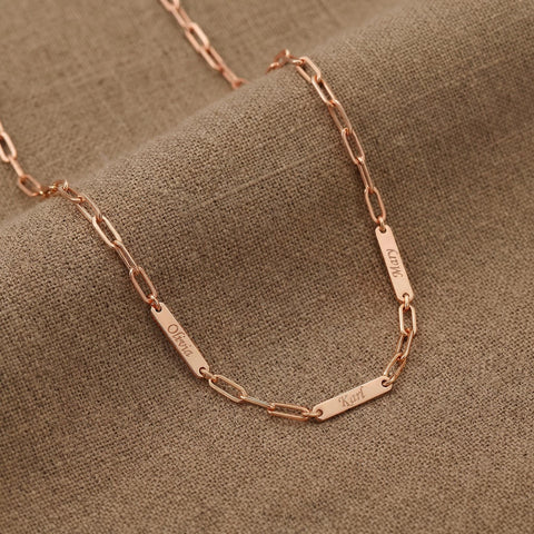 14K Gold Mini Bar Name Necklace - 12-24 in M.0020