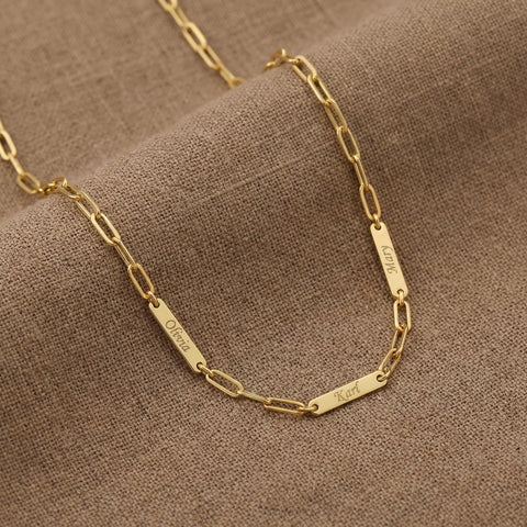 14K Gold Mini Bar Name Necklace - 12-24 in M.0020
