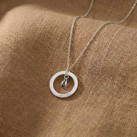 14K Gold Circle Necklace with Birthstone - 12-24 in M.0011