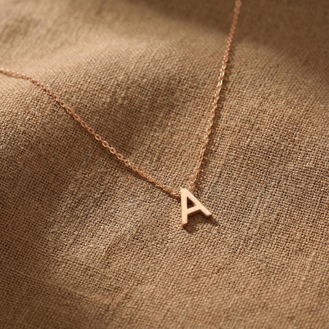 14K Gold Initial Necklace - 12-24 in M.0040