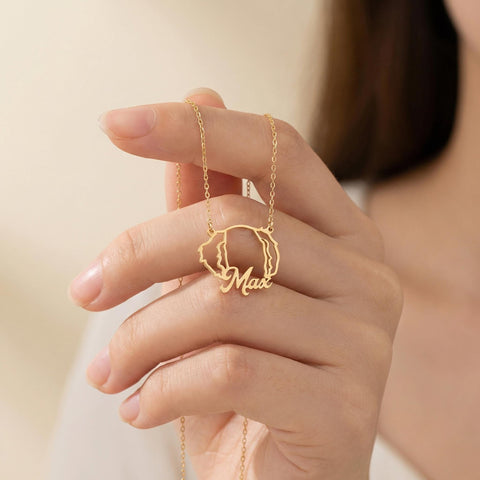 14K Gold Dog Name Necklace - 12-24 in M.0038