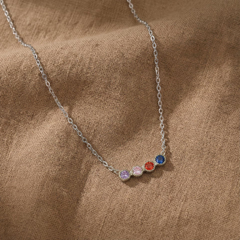 14K Gold Family Birthstone Necklace - 12-24 in M.0031