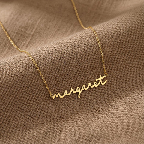 14K Gold Lowercase Name Necklace - 12-24 in M.0029