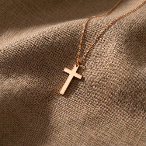 14K Gold Cross Necklace - 12-24 in M.0227