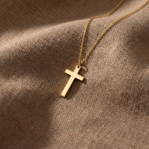 14K Gold Cross Necklace - 12-24 in M.0227