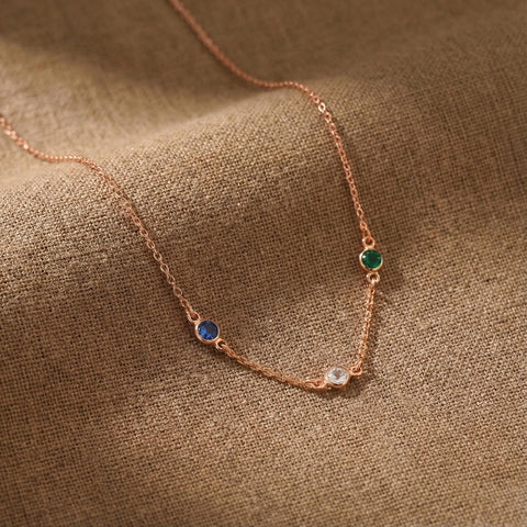 14K Gold Birthstone Necklace - 12-24 in M.0197