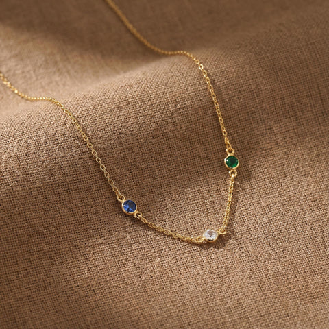 14K Gold Birthstone Necklace - 12-24 in M.0197