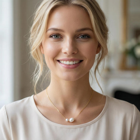 14K Gold Freshwater Pearl Necklace - 12-24 in M.0148