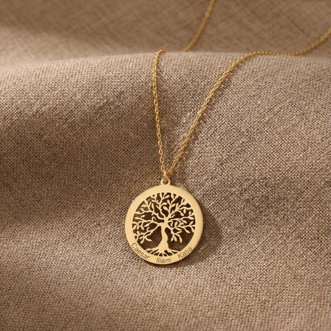 14K Gold Family Tree Necklace - 12-24 in M.091
