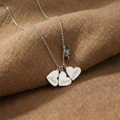 14K Gold Heart and Birthstone Necklace - 12-24 in M.0239