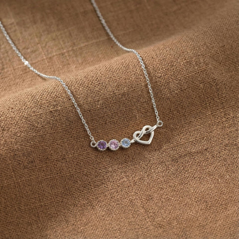 14K Gold Birthstone Heart Necklace - 12-24 in M.0228