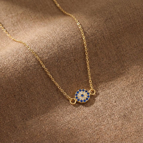 14K Gold Evil Eye Necklace - 12-24 in M.0329