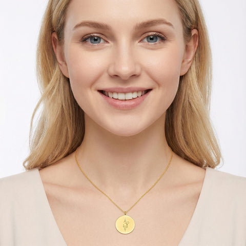 14K Gold Breathe Disc Necklace - 12-24 in M.0355