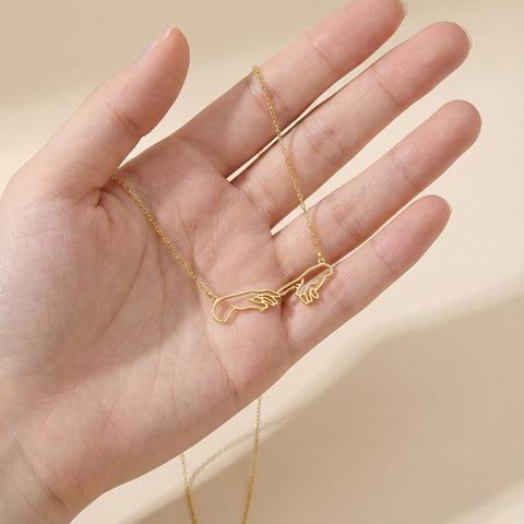 14K Gold Adam's Hand Necklace - 12-24 in M.0357