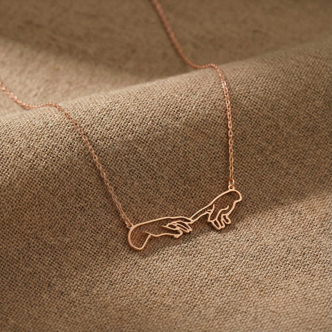 14K Gold Adam's Hand Necklace - 12-24 in M.0357