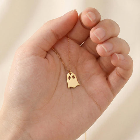 14K Gold Ghost Necklace - 12-24 in M.0365