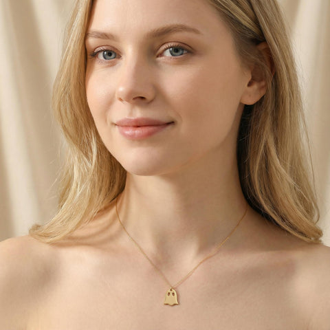 14K Gold Ghost Necklace - 12-24 in M.0365