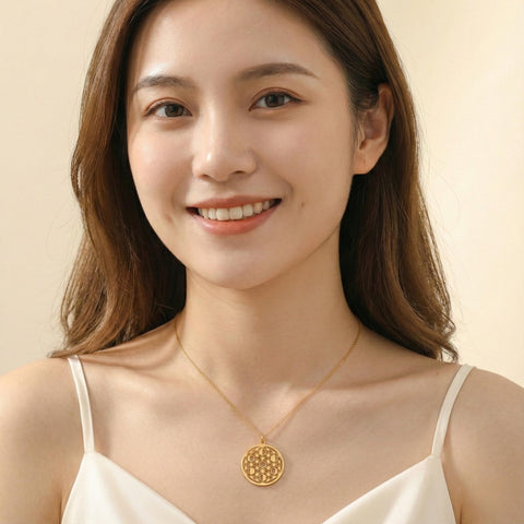 14K Gold Moon Phases Necklace - 12-24 in M.0368