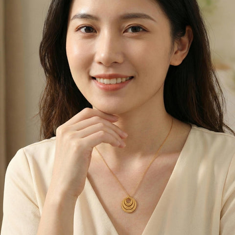 14K Gold Intertwined Circle Necklace - 12-24 in M.0312