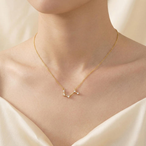 14K Gold Birthstone Zodiac Necklace - 12-24 in M.0567