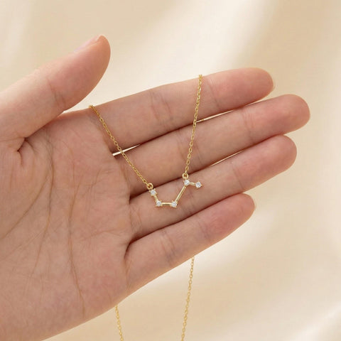 14K Gold Birthstone Zodiac Necklace - 12-24 in M.0567
