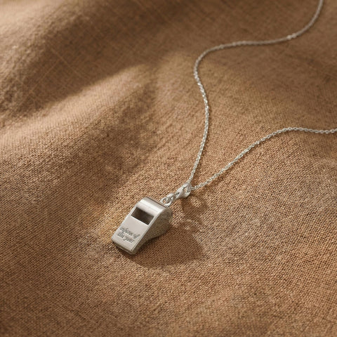 14K Gold Kid Safety Whistle Necklace - 12-24 in M.0145