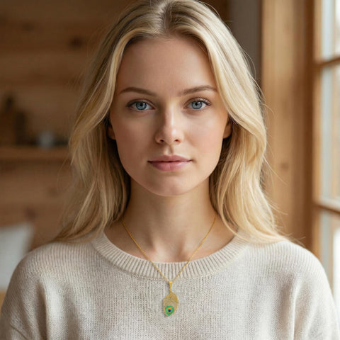 14K Gold Peacock Necklace - 12-24 in M.0136